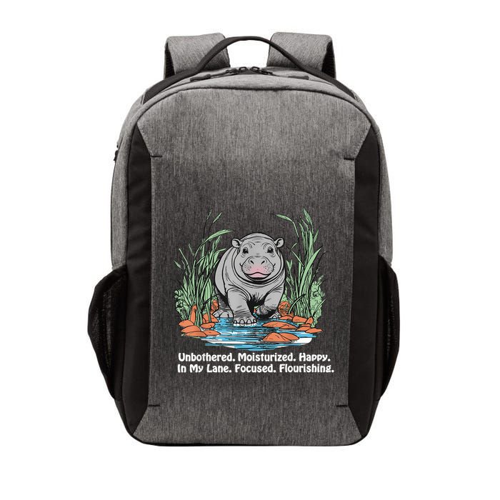 Unbothered Moo Deng Bouncy Pig Meme Cute Baby Hippo Viral Vector Backpack