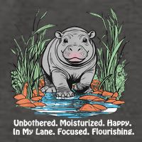 Unbothered Moo Deng Bouncy Pig Meme Cute Baby Hippo Viral Vector Backpack
