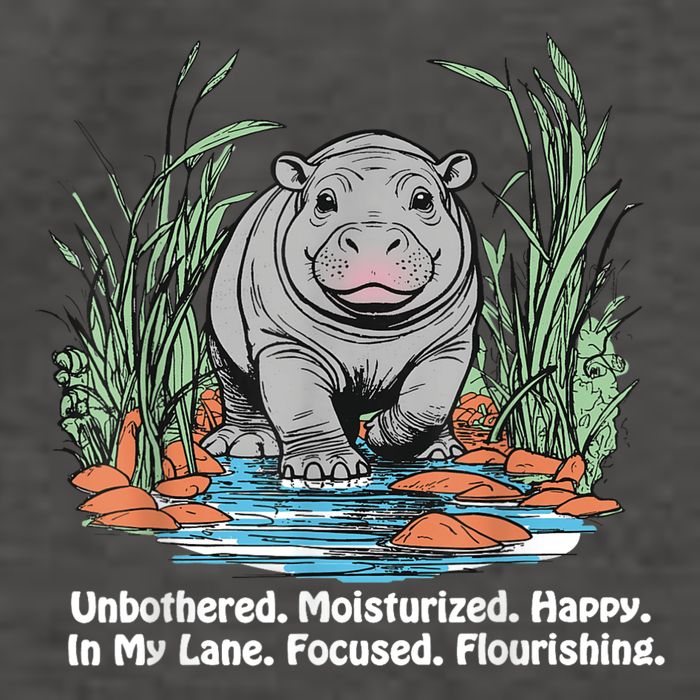 Unbothered Moo Deng Bouncy Pig Meme Cute Baby Hippo Viral Vector Backpack