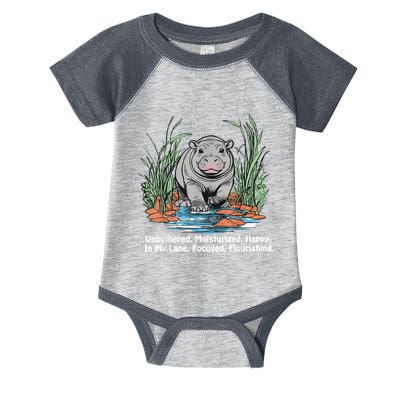 Unbothered Moo Deng Bouncy Pig Meme Cute Baby Hippo Viral Infant Baby Jersey Bodysuit