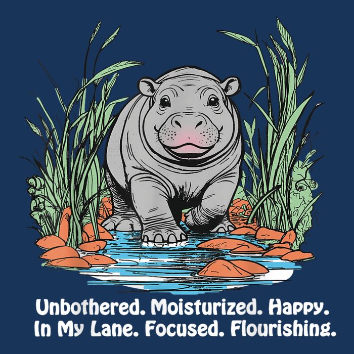 Unbothered Moo Deng Bouncy Pig Meme Cute Baby Hippo Viral Infant Baby Jersey Bodysuit