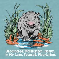Unbothered Moo Deng Bouncy Pig Meme Cute Baby Hippo Viral Sueded Cloud Jersey T-Shirt
