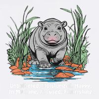 Unbothered Moo Deng Bouncy Pig Meme Cute Baby Hippo Viral Garment-Dyed Sweatshirt
