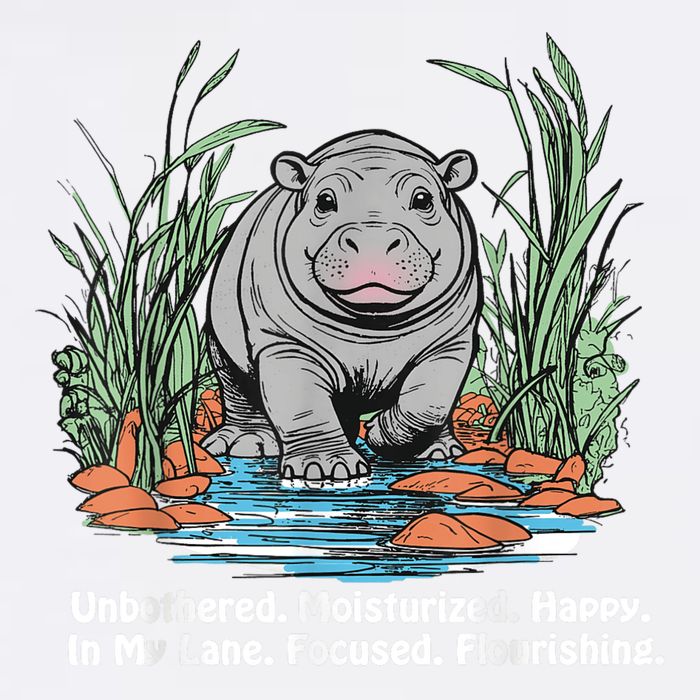 Unbothered Moo Deng Bouncy Pig Meme Cute Baby Hippo Viral Garment-Dyed Sweatshirt