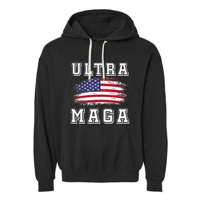 Ultra Maga Donald Trump American Pro Freedom Ultra MAGA Garment-Dyed Fleece Hoodie