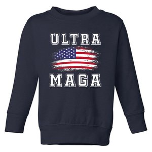 Ultra Maga Donald Trump American Pro Freedom Ultra MAGA Toddler Sweatshirt