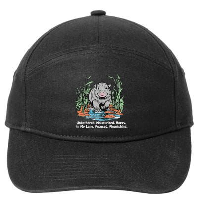 Unbothered Moo Deng Bouncy Pig 7-Panel Snapback Hat