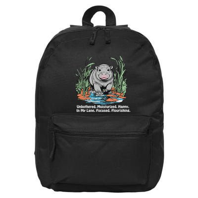 Unbothered Moo Deng Bouncy Pig 16 in Basic Backpack