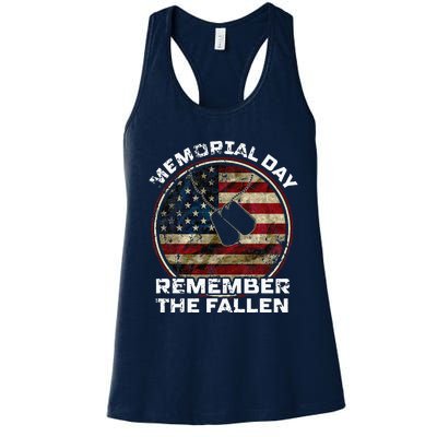 US Memorial Day Remember The Fallen Women's Racerback Tank