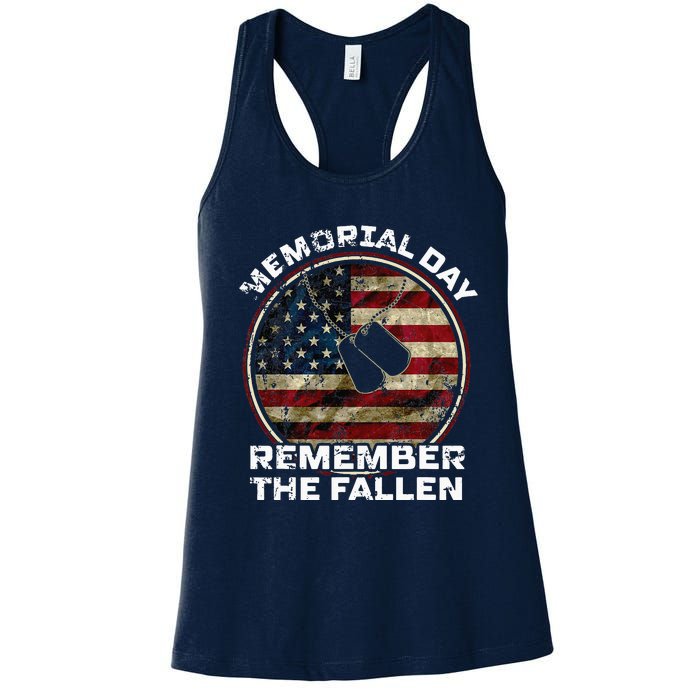 US Memorial Day Remember The Fallen Women's Racerback Tank