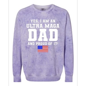 Ultra MAGA Dad And Proud Of It USA Pride Fathers Day 2022 Colorblast Crewneck Sweatshirt