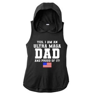 Ultra MAGA Dad And Proud Of It USA Pride Fathers Day 2022 Ladies PosiCharge Tri-Blend Wicking Draft Hoodie Tank