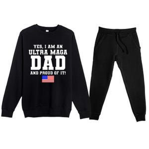 Ultra MAGA Dad And Proud Of It USA Pride Fathers Day 2022 Premium Crewneck Sweatsuit Set