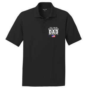 Ultra MAGA Dad And Proud Of It USA Pride Fathers Day 2022 PosiCharge RacerMesh Polo