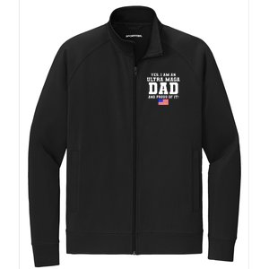 Ultra MAGA Dad And Proud Of It USA Pride Fathers Day 2022 Stretch Full-Zip Cadet Jacket