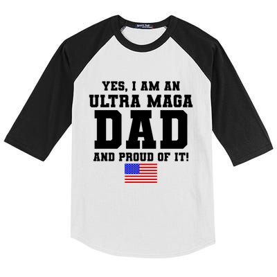 Ultra MAGA Dad And Proud Of It USA Pride Fathers Day 2022 Kids Colorblock Raglan Jersey