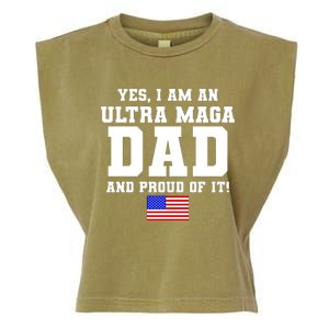 Ultra MAGA Dad And Proud Of It USA Pride Fathers Day 2022 Garment-Dyed Women's Muscle Tee