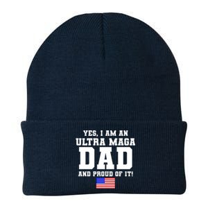 Ultra MAGA Dad And Proud Of It USA Pride Fathers Day 2022 Knit Cap Winter Beanie