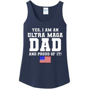 Ultra MAGA Dad And Proud Of It USA Pride Fathers Day 2022 Ladies Essential Tank