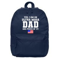 Ultra MAGA Dad And Proud Of It USA Pride Fathers Day 2022 16 in Basic Backpack
