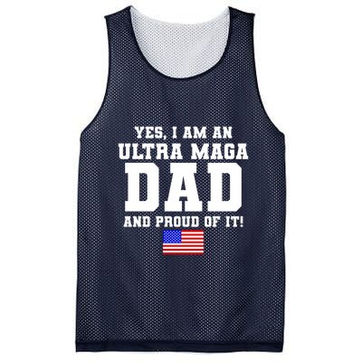 Ultra MAGA Dad And Proud Of It USA Pride Fathers Day 2022 Mesh Reversible Basketball Jersey Tank