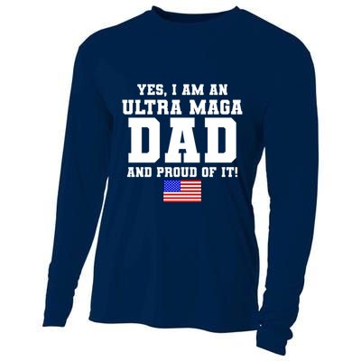 Ultra MAGA Dad And Proud Of It USA Pride Fathers Day 2022 Cooling Performance Long Sleeve Crew