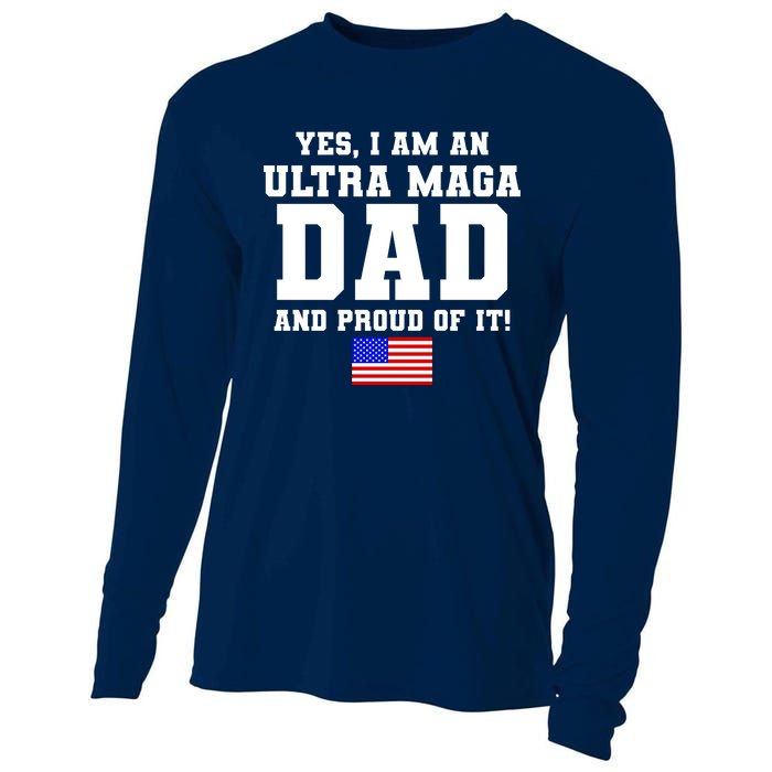 Ultra MAGA Dad And Proud Of It USA Pride Fathers Day 2022 Cooling Performance Long Sleeve Crew