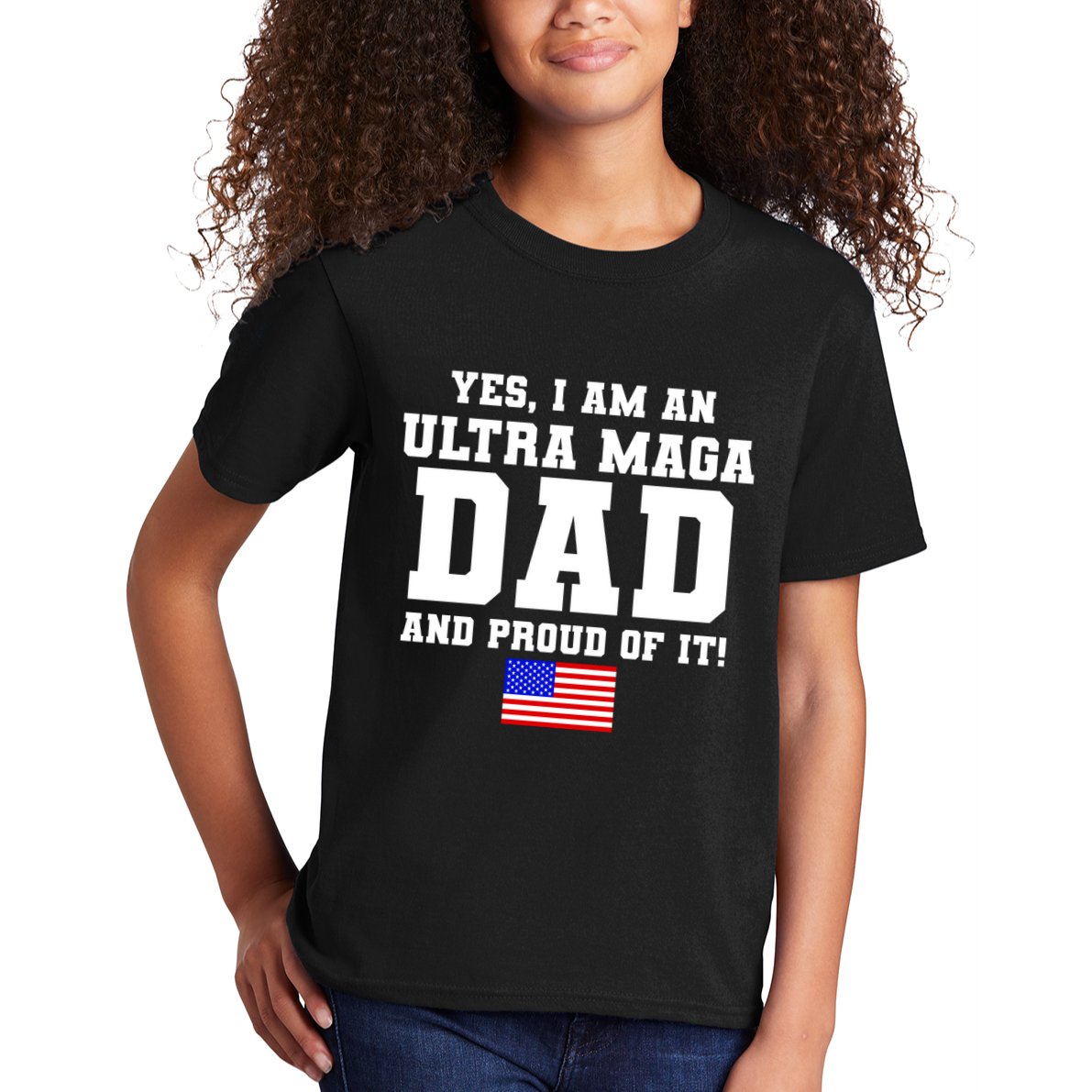 Ultra MAGA Dad And Proud Of It USA Pride Fathers Day 2022 Kids T-Shirt