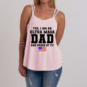 Ultra MAGA Dad And Proud Of It USA Pride Fathers Day 2022 Women's Strappy Tank