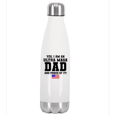 Ultra MAGA Dad And Proud Of It USA Pride Fathers Day 2022 Stainless Steel Insulated Water Bottle