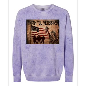 Usa Memorial Day Military Veterans Day We Thank You Funny Gift Colorblast Crewneck Sweatshirt