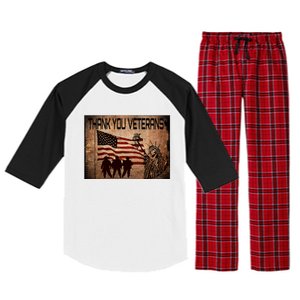 Usa Memorial Day Military Veterans Day We Thank You Funny Gift Raglan Sleeve Pajama Set