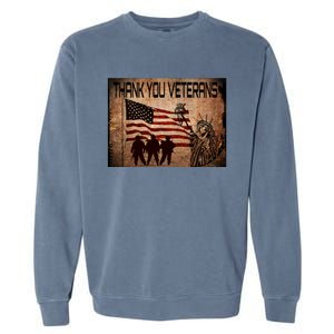 Usa Memorial Day Military Veterans Day We Thank You Funny Gift Garment-Dyed Sweatshirt