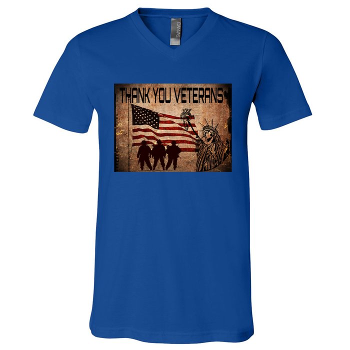 Usa Memorial Day Military Veterans Day We Thank You Funny Gift V-Neck T-Shirt