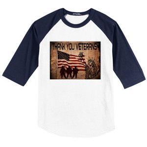 Usa Memorial Day Military Veterans Day We Thank You Funny Gift Baseball Sleeve Shirt