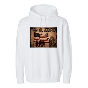 Usa Memorial Day Military Veterans Day We Thank You Funny Gift Garment-Dyed Fleece Hoodie