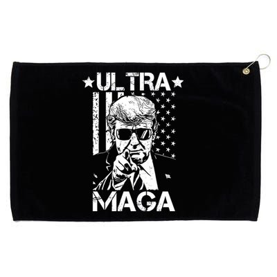 Ultra Maga Donald Trump USA Flag Grommeted Golf Towel