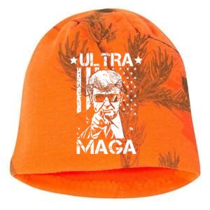 Ultra Maga Donald Trump USA Flag Kati - Camo Knit Beanie