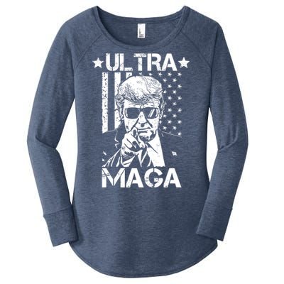 Ultra Maga Donald Trump USA Flag Women's Perfect Tri Tunic Long Sleeve Shirt