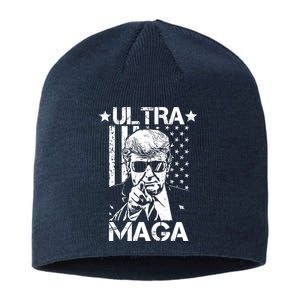 Ultra Maga Donald Trump USA Flag Sustainable Beanie