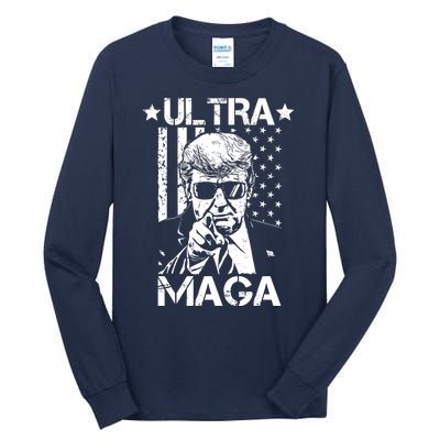 Ultra Maga Donald Trump USA Flag Tall Long Sleeve T-Shirt