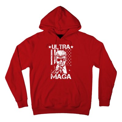 Ultra Maga Donald Trump USA Flag Hoodie