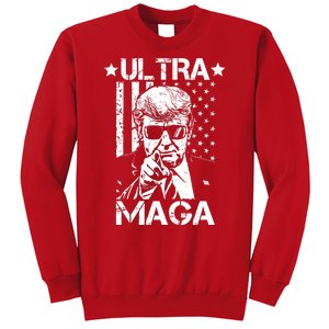 Ultra Maga Donald Trump USA Flag Sweatshirt