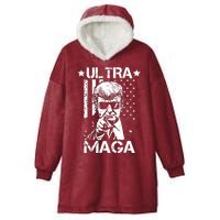 Ultra Maga Donald Trump USA Flag Hooded Wearable Blanket