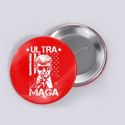 Ultra Maga Donald Trump USA Flag Button