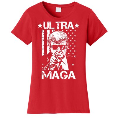 Ultra Maga Donald Trump USA Flag Women's T-Shirt