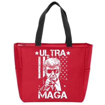 Ultra Maga Donald Trump USA Flag Zip Tote Bag