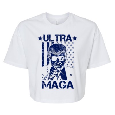 Ultra Maga Donald Trump USA Flag Bella+Canvas Jersey Crop Tee