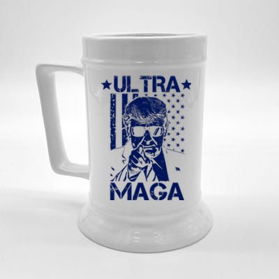 Ultra Maga Donald Trump USA Flag Beer Stein