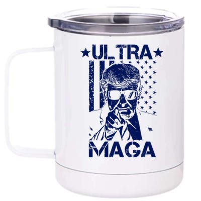 Ultra Maga Donald Trump USA Flag 12 oz Stainless Steel Tumbler Cup